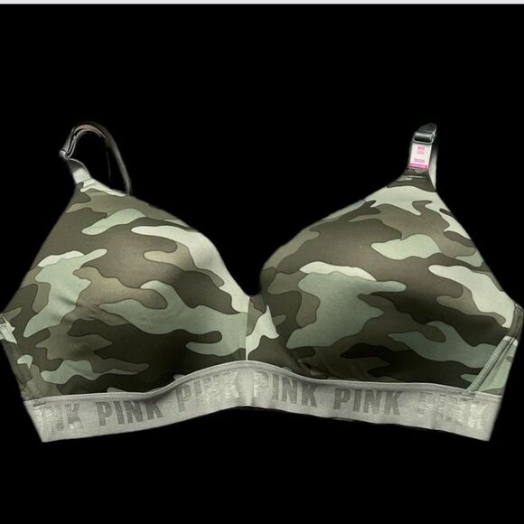 Victorias Secret Pink Wear Everywhere Wireless lightly lined Camouflage bra 36DD - Picture 5 of 10